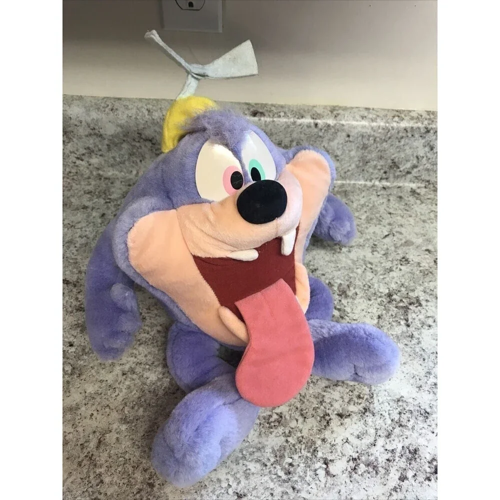 Taz Tasmanian Devil 10” Looney Tune Purple Plush Stuff Animal Caltoy 1995 Vtg